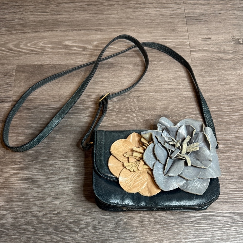 Leather Floral Crossbody Mini Bag